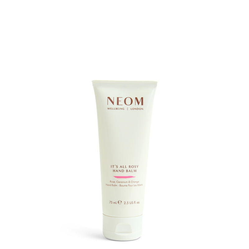 NEOM hand balm tube on a white background