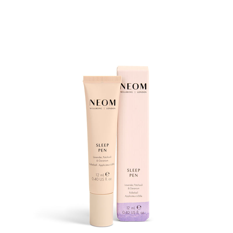 NEOM Sleep Pen packaging on a white background